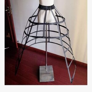 Steam Punk Black Structured Skirt Hoop
